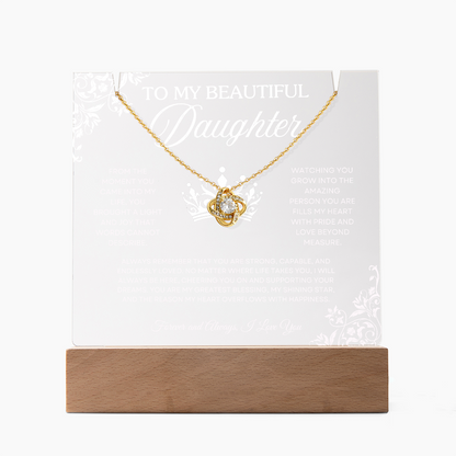 To My Beautiful Daughter – Acrylic Keepsake & Necklace Gift