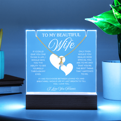 To My Wife – Acrylic Keepsake & Alluring Beauty Necklace Gift