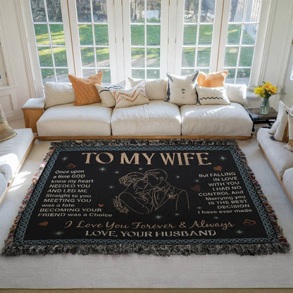 To My Wife Woven Blanket – Romantic Heirloom Gift from Husband