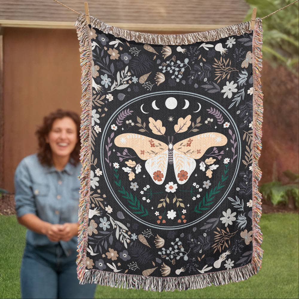 Bohemian Butterfly - Woven Blanket for Cozy Home Décor