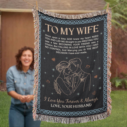 To My Wife - Heirloom Woven Blanket for Cozy Moments