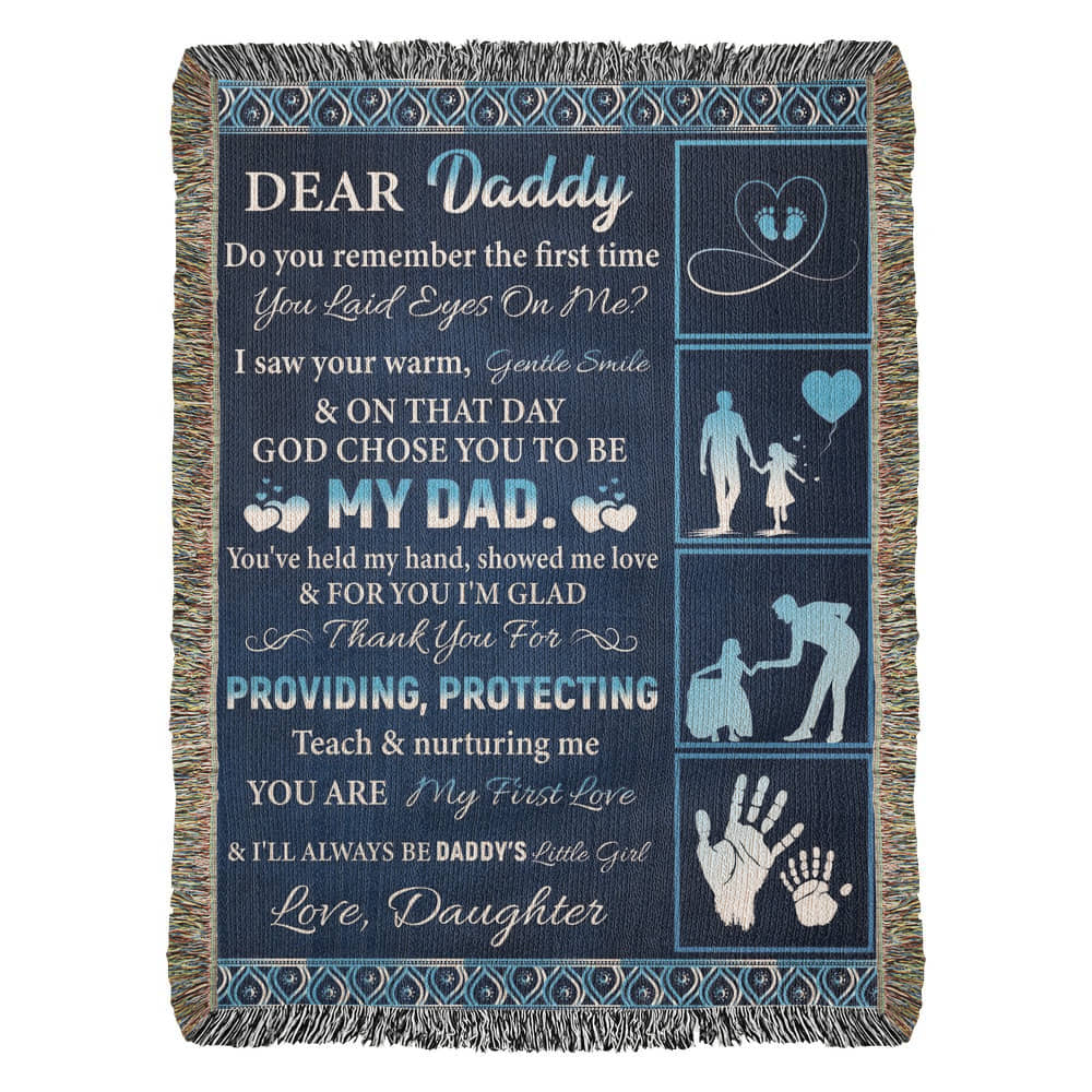 To My Dear Dad” Woven Blanket – Sentimental Father's Day Gift from Child