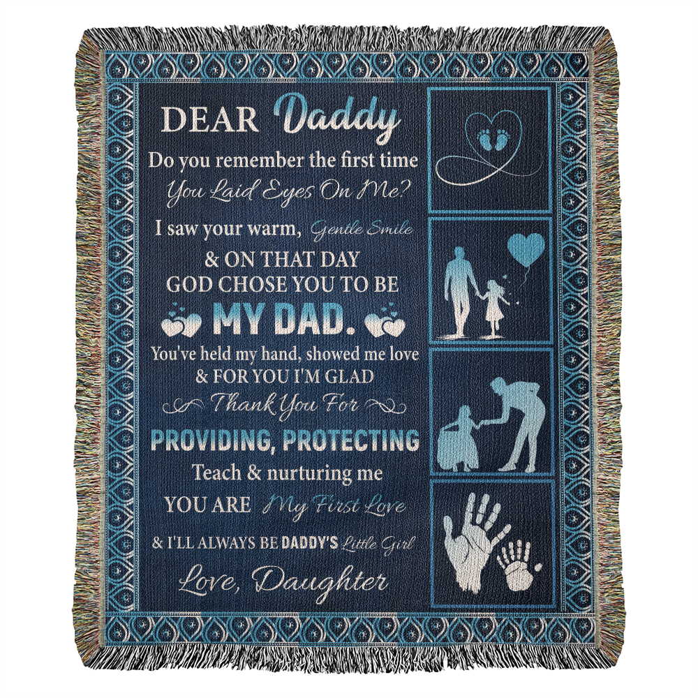 To My Dear Dad” Woven Blanket – Sentimental Father's Day Gift from Child