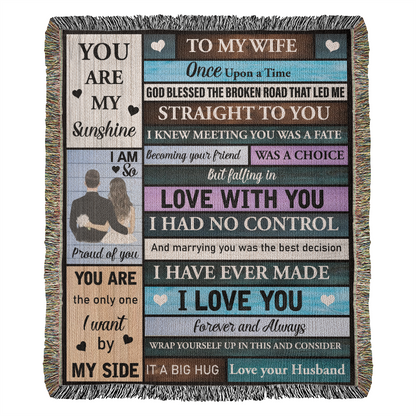 To My Wife Woven Blanket – Romantic Anniversary Gift