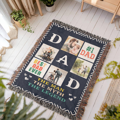 Dad Woven Blanket – The Man, The Myth, The Legend Throw