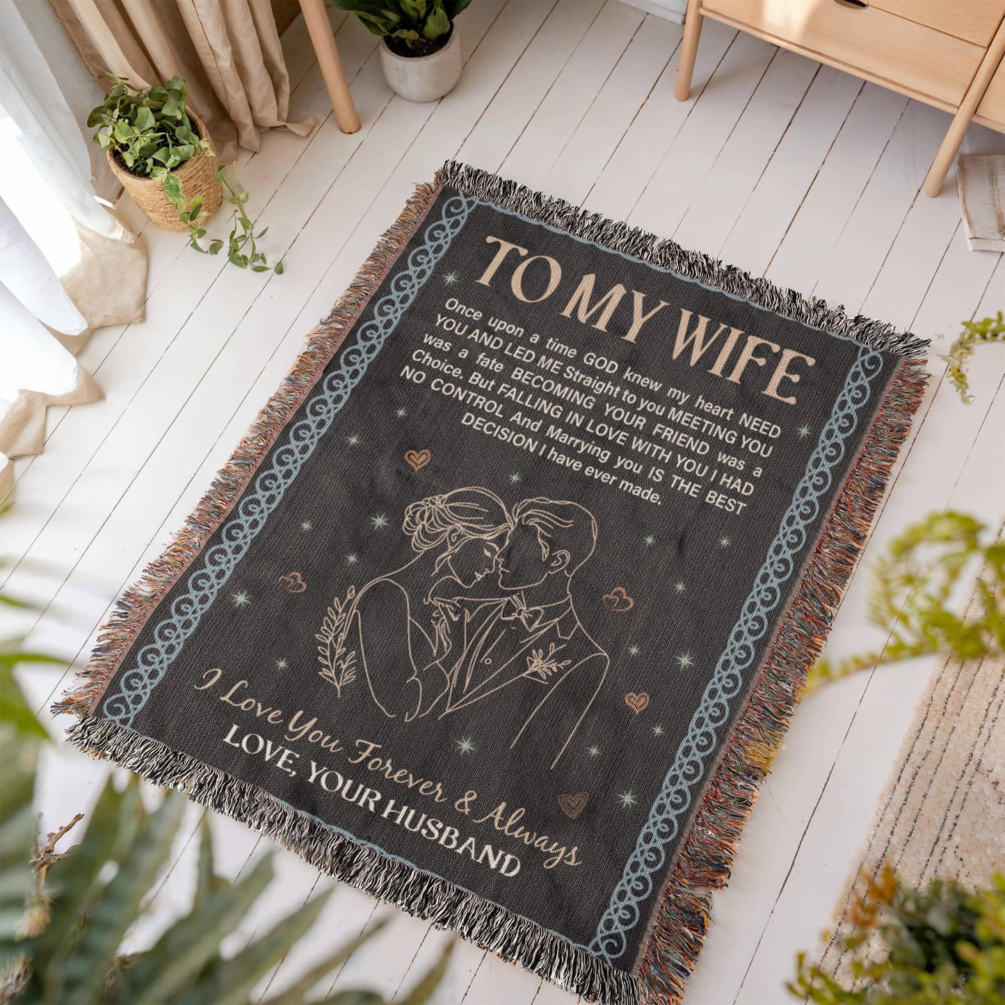 To My Wife - Heirloom Woven Blanket for Cozy Moments