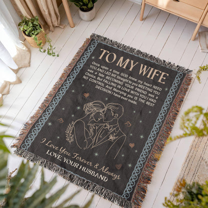 To My Wife - Heirloom Woven Blanket for Cozy Moments