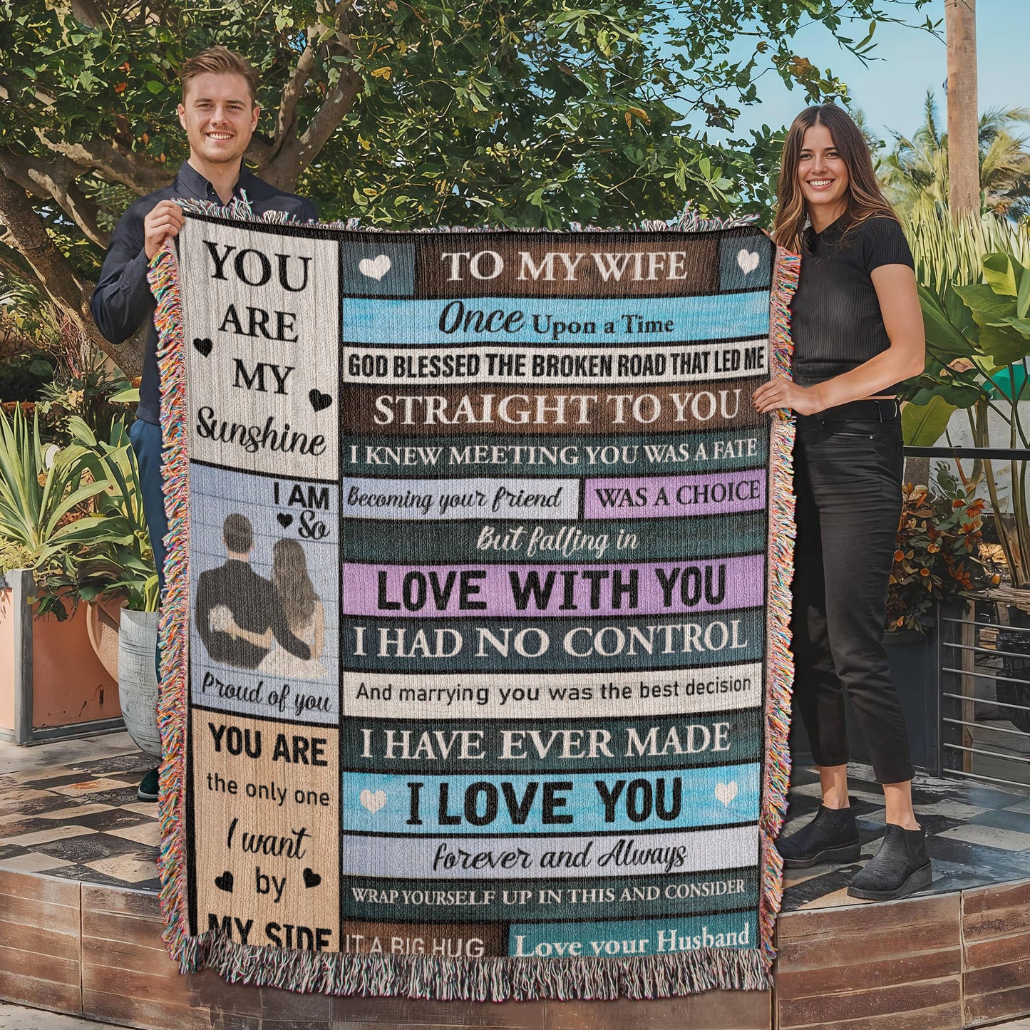 To My Wife Woven Blanket – Romantic Anniversary Gift