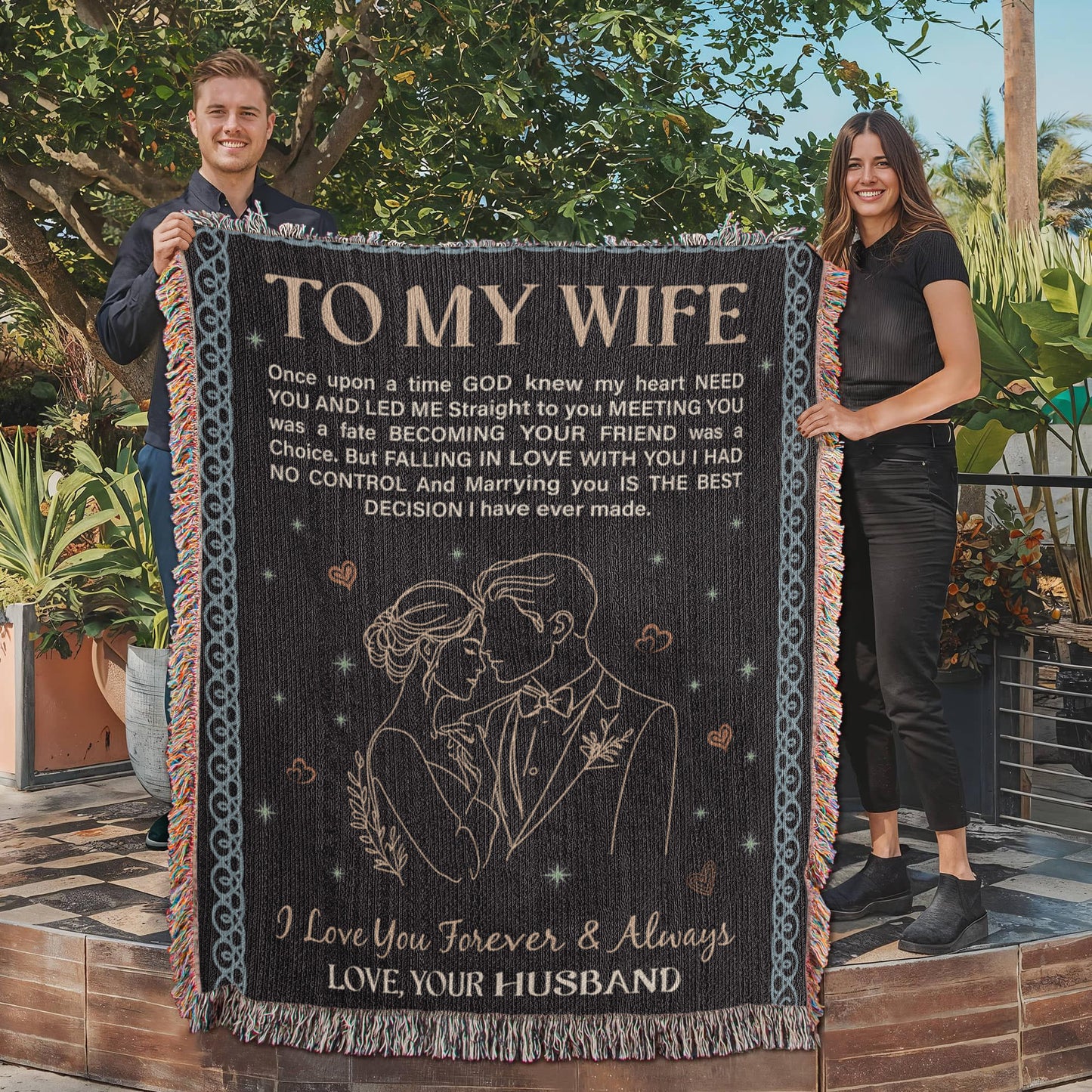 To My Wife - Heirloom Woven Blanket for Cozy Moments