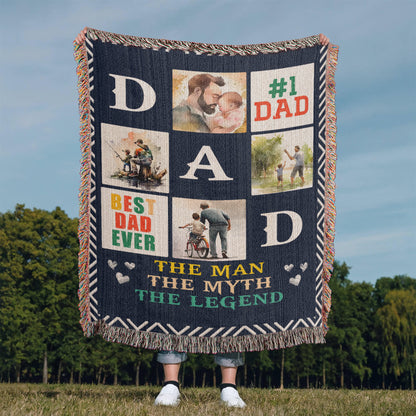 Dad Woven Blanket – The Man, The Myth, The Legend Throw