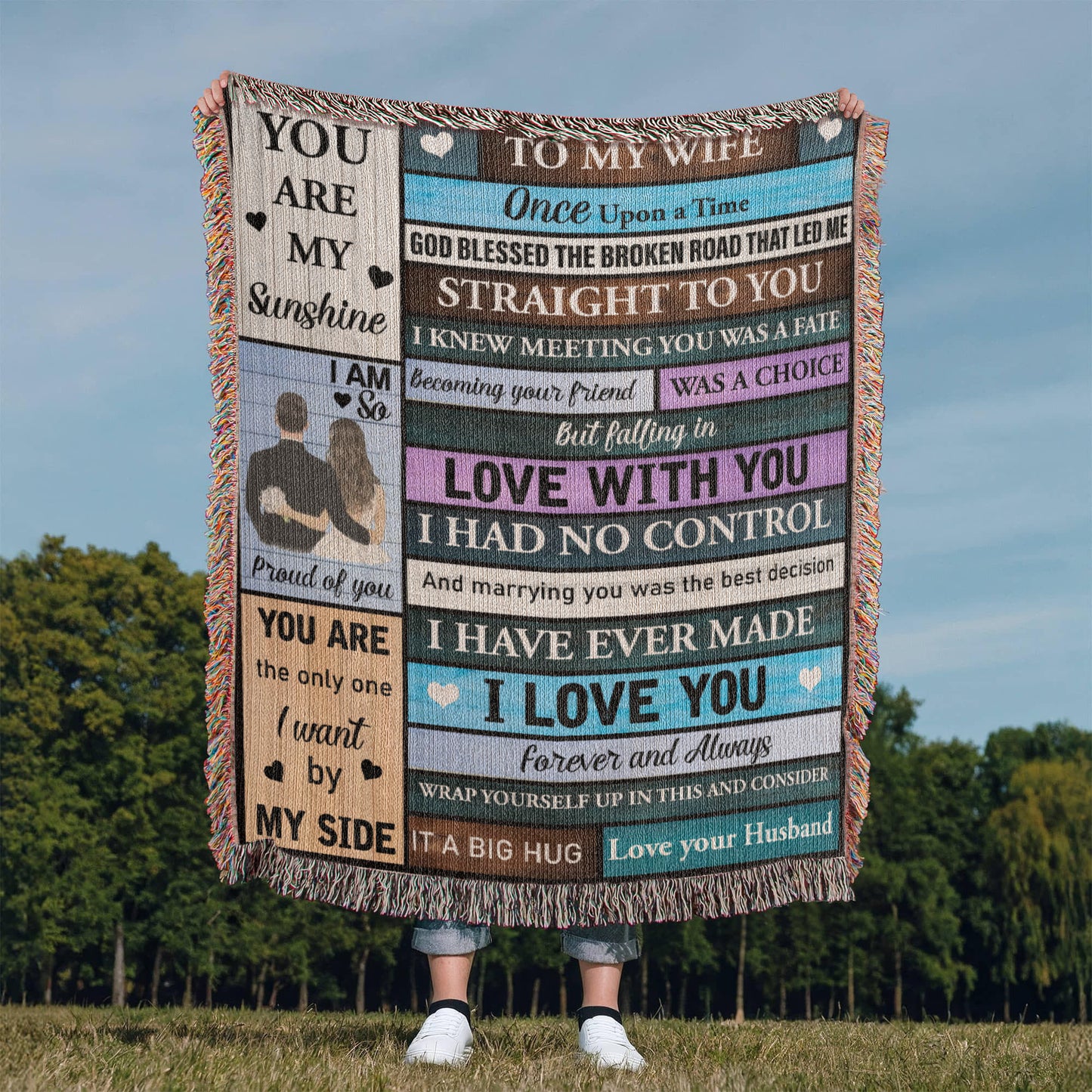 To My Wife Woven Blanket – Romantic Anniversary Gift
