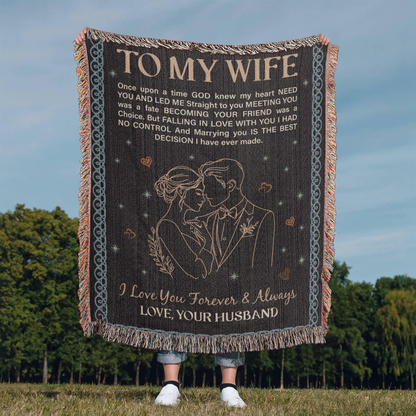 To My Wife - Heirloom Woven Blanket for Cozy Moments