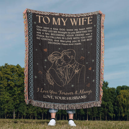 To My Wife - Heirloom Woven Blanket for Cozy Moments