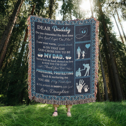 To My Dear Dad” Woven Blanket – Sentimental Father's Day Gift from Child