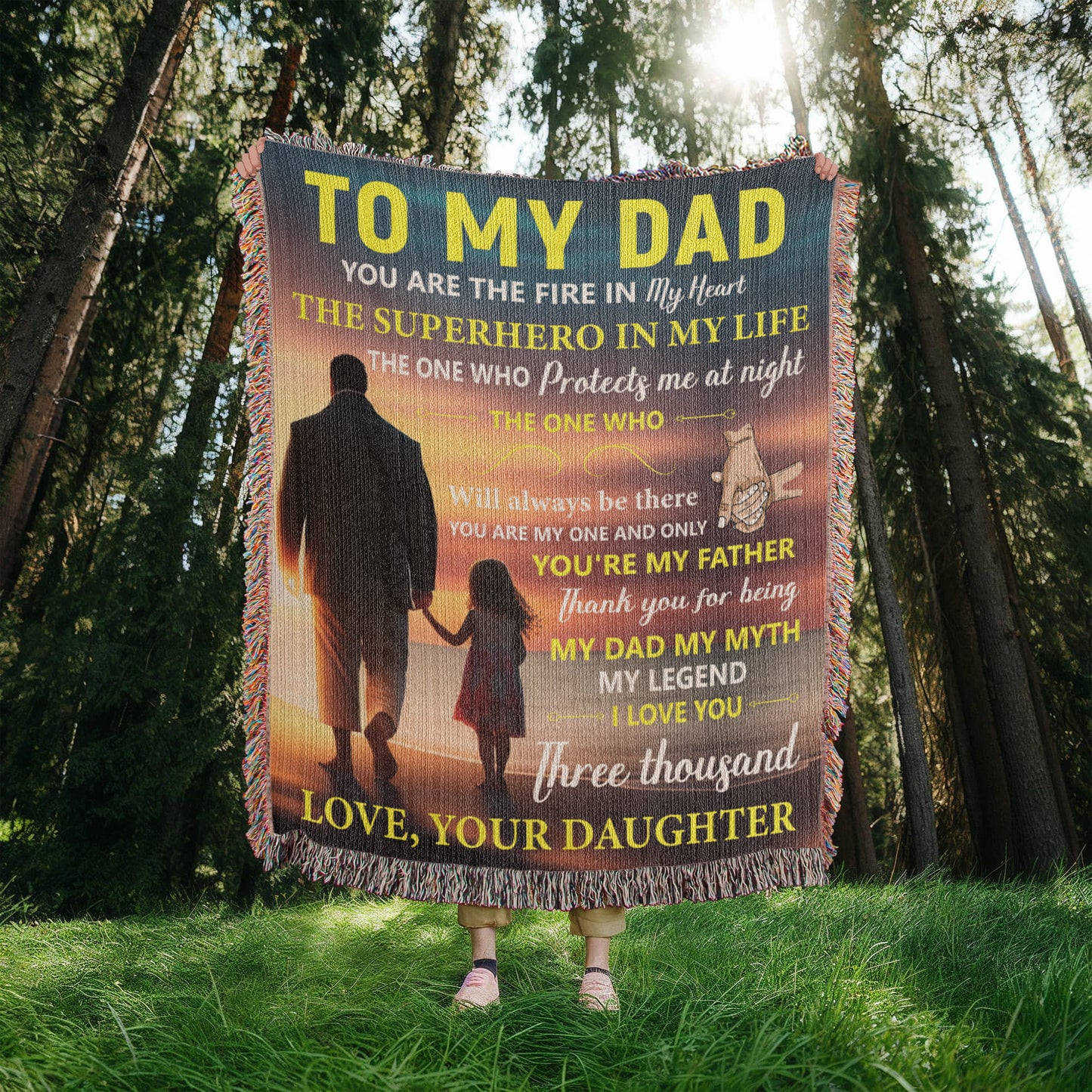 To My Dad Woven Blanket – Father Daughter Gift, Superhero Tribute