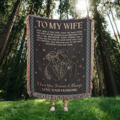 To My Wife - Heirloom Woven Blanket for Cozy Moments
