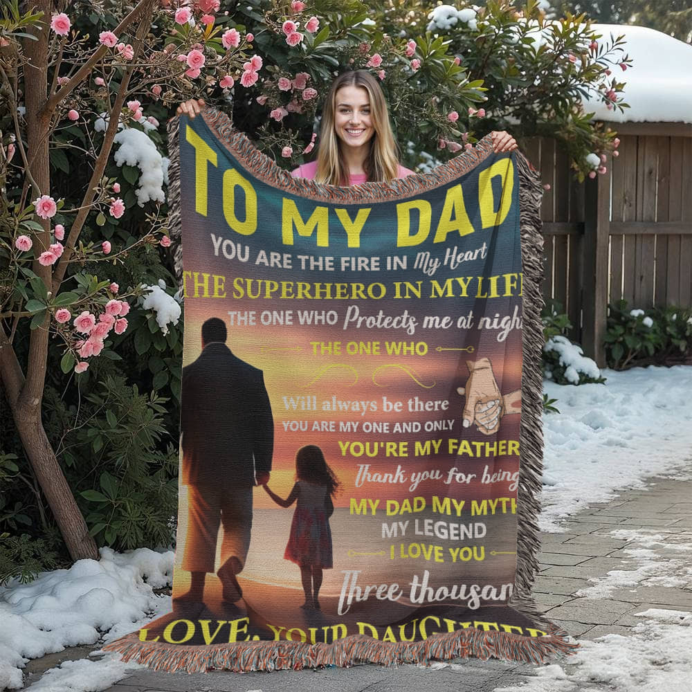 To My Dad Woven Blanket – Father Daughter Gift, Superhero Tribute