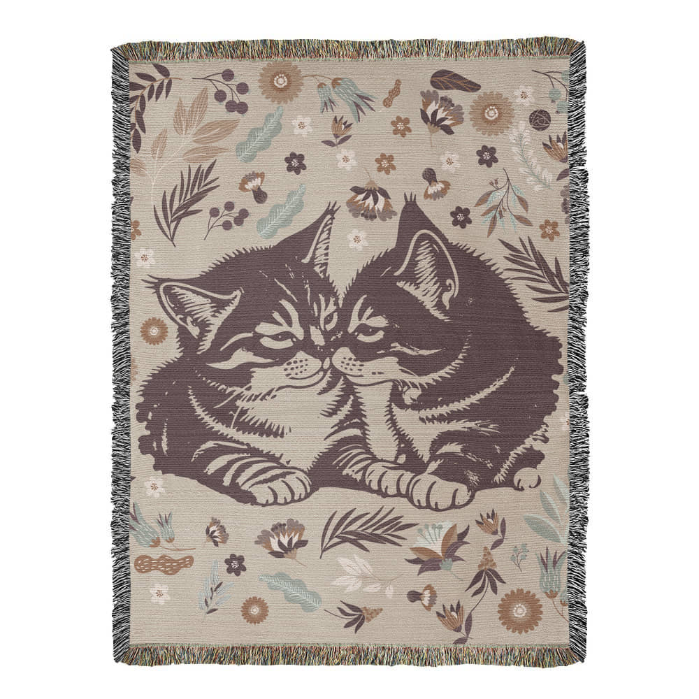 Snuggling Kitties - Woven Blanket for Cozy Comfort