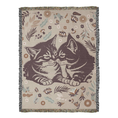 Snuggling Kitties - Woven Blanket for Cozy Comfort