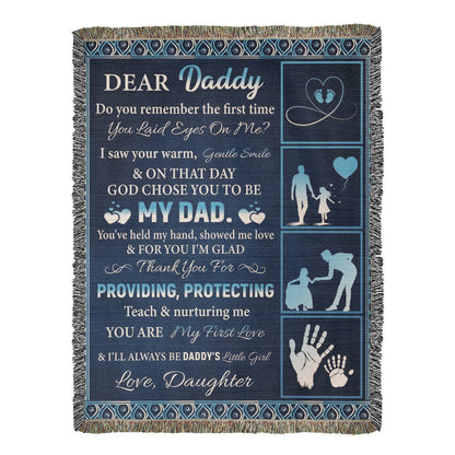 To My Dear Dad” Woven Blanket – Sentimental Father's Day Gift from Child