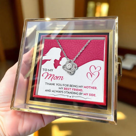 To my mom  Love Knot with Rotating Rose Gift Box !