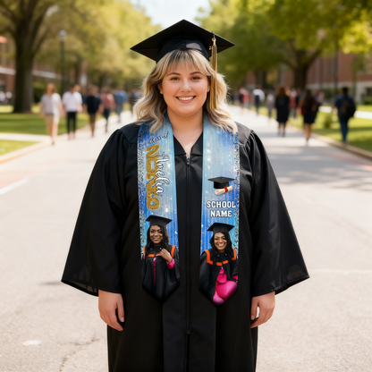 Personalized Graduation Stole with School Name
