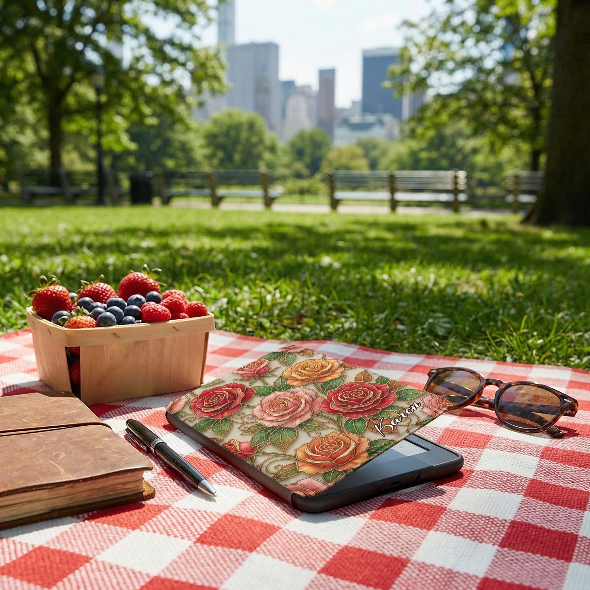 Personalized Rose Pattern Elegant Device Cover Karen product type