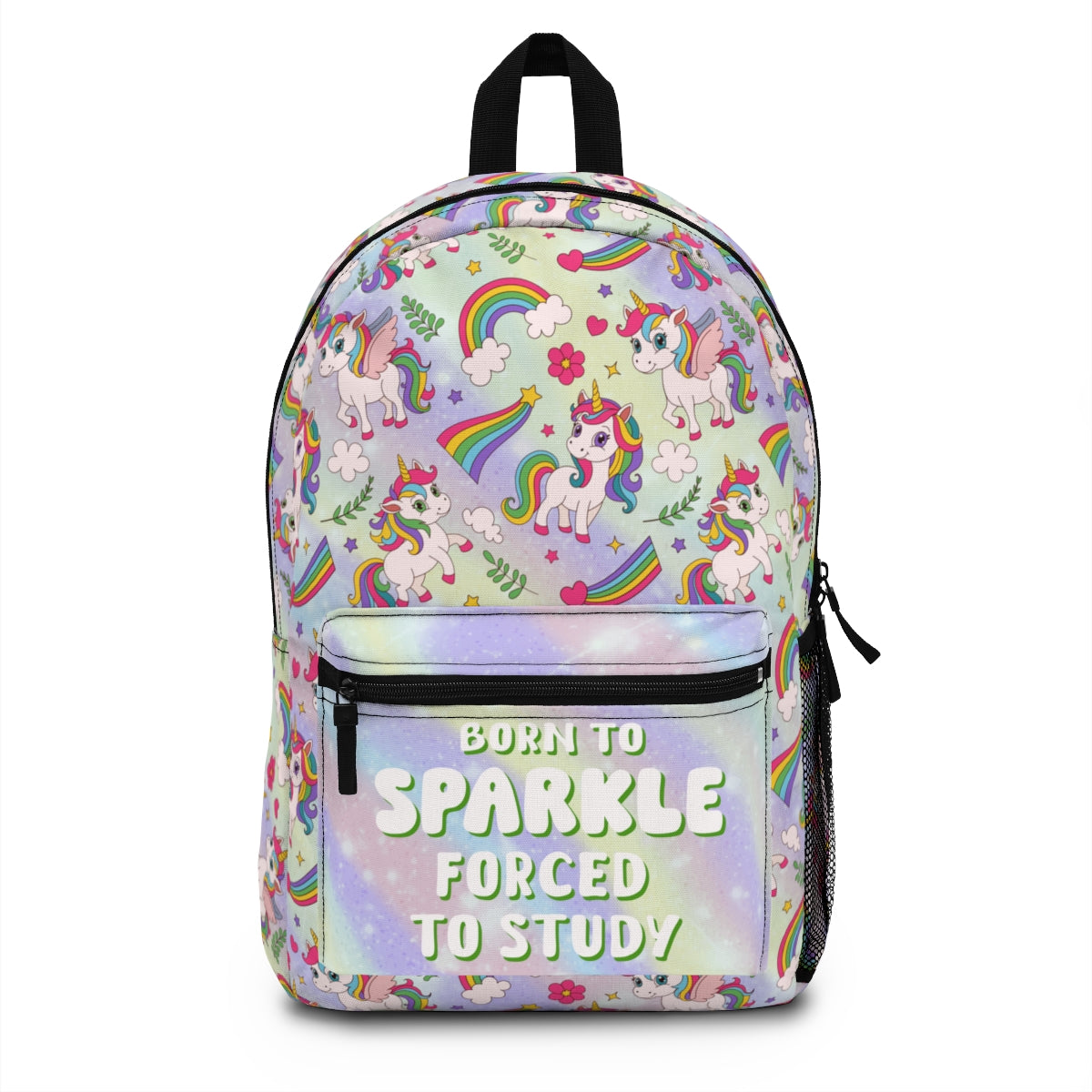 Born to Sparkle Unicorn Backpack – Rainbow School Bag for Girls