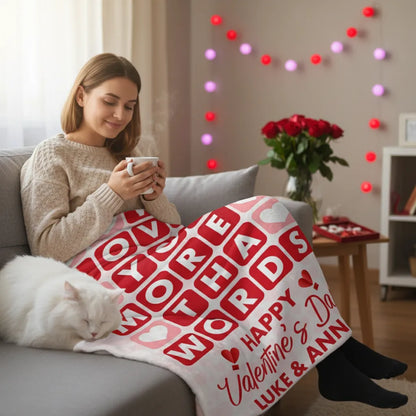 I Love You More Fleece Blanket – Personalized Valentine Couple Blanket