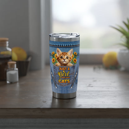 Custom Pet Lover Tumbler – Just a Girl Who Loves Dogs or Cats | 20oz Personalized Travel Mug