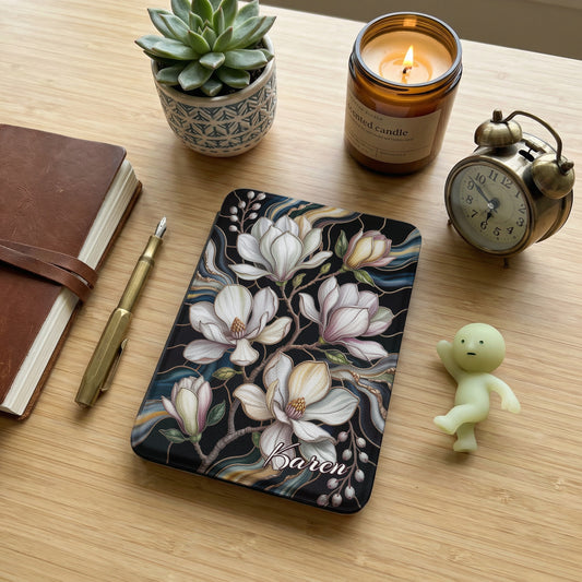 Personalized Karen White Magnolia Floral Device Cover product type