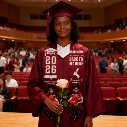 Graduation stole with name and photo collage 2026