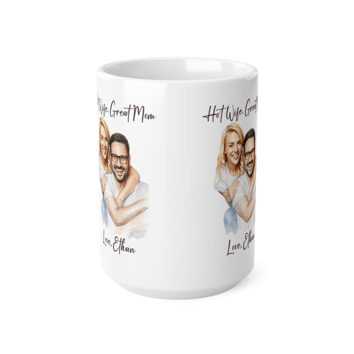 Hot Wife Great Mom Mug, Personalized Photo Custom Gift, Love Ethan Coffee Cup, Best Mom Present, Gift for Her, Pet Lover Mug