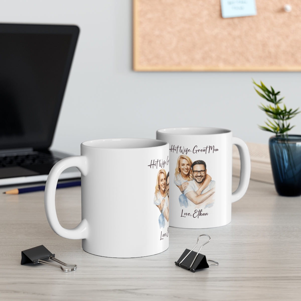 Hot Wife Great Mom Mug, Personalized Photo Custom Gift, Love Ethan Coffee Cup, Best Mom Present, Gift for Her, Pet Lover Mug