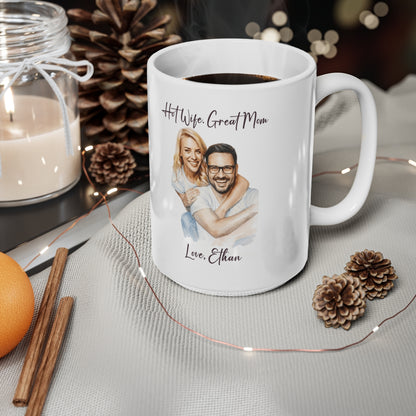Hot Wife Great Mom Mug, Personalized Photo Custom Gift, Love Ethan Coffee Cup, Best Mom Present, Gift for Her, Pet Lover Mug