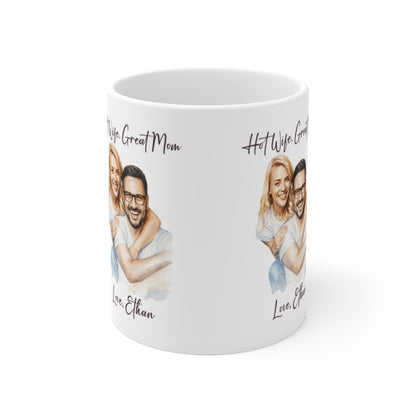 Hot Wife Great Mom Mug, Personalized Photo Custom Gift, Love Ethan Coffee Cup, Best Mom Present, Gift for Her, Pet Lover Mug