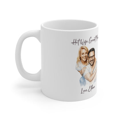 Hot Wife Great Mom Mug, Personalized Photo Custom Gift, Love Ethan Coffee Cup, Best Mom Present, Gift for Her, Pet Lover Mug