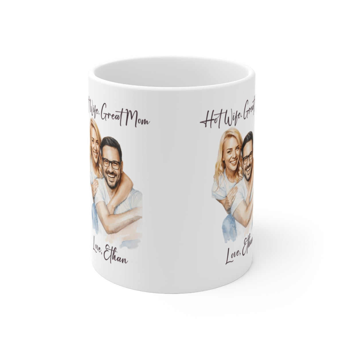 Hot Wife Great Mom Mug, Personalized Photo Custom Gift, Love Ethan Coffee Cup, Best Mom Present, Gift for Her, Pet Lover Mug