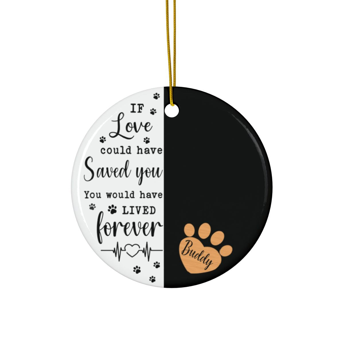 Personalized Pet Memorial Ornament with Photo – “If Love Could Have Saved You” Dog Remembrance Keepsake, Custom Pet Name Hanging Ornament