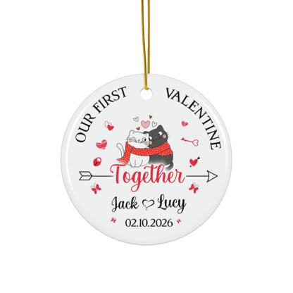 Personalized Valentine’s Day Ornament – Custom Couple Name Romantic Keepsake