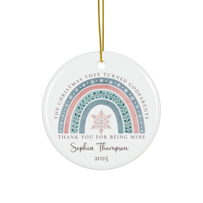 Personalized Godparent Ornament from Godchild – Custom Names & Year – Thank You Christmas Gift Keepsake