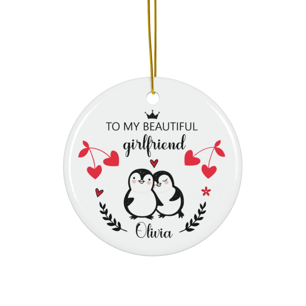 Personalized Valentine’s Day Ornament – Girlfriend Love Keepsake Gift