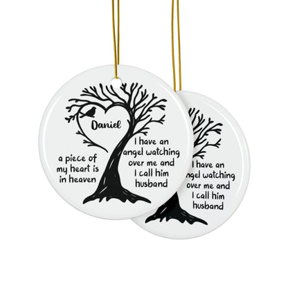 In Memory of Husband Ornament – Personalized Memorial Keepsake