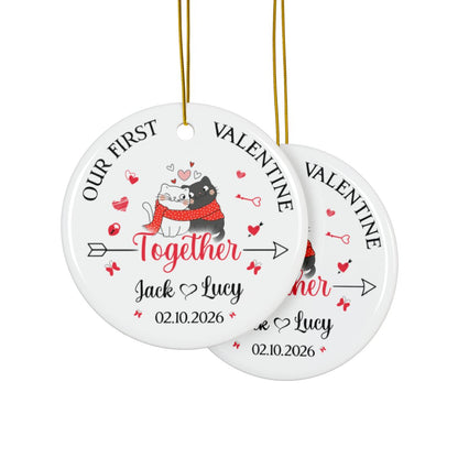 Personalized Valentine’s Day Ornament – Custom Couple Name Romantic Keepsake