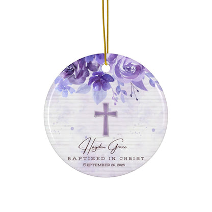 Personalized Baptism Ornament – Custom “Baptized in Christ” Keepsake with Child’s Name & Date – Christian Christening Gift