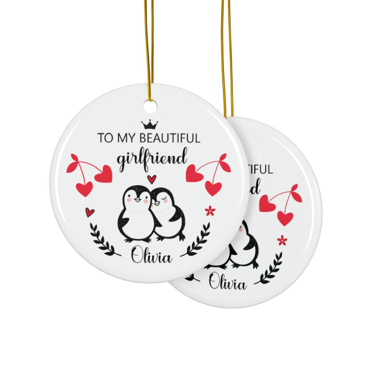 Personalized Valentine’s Day Ornament – Girlfriend Love Keepsake Gift