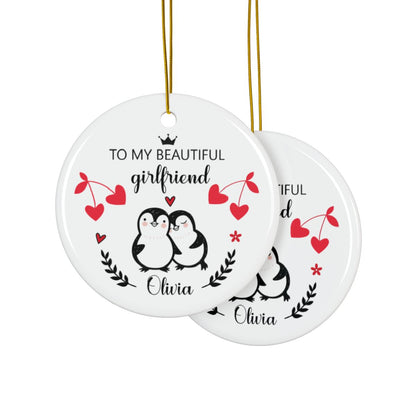 Personalized Valentine’s Day Ornament – Girlfriend Love Keepsake Gift