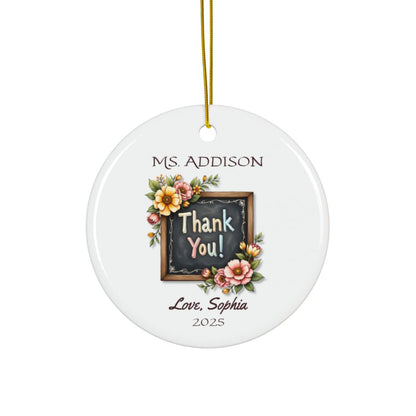 Personalized Teacher Thank You Ornament – Custom Christmas Gift from Student with Teacher & Child Name and Year