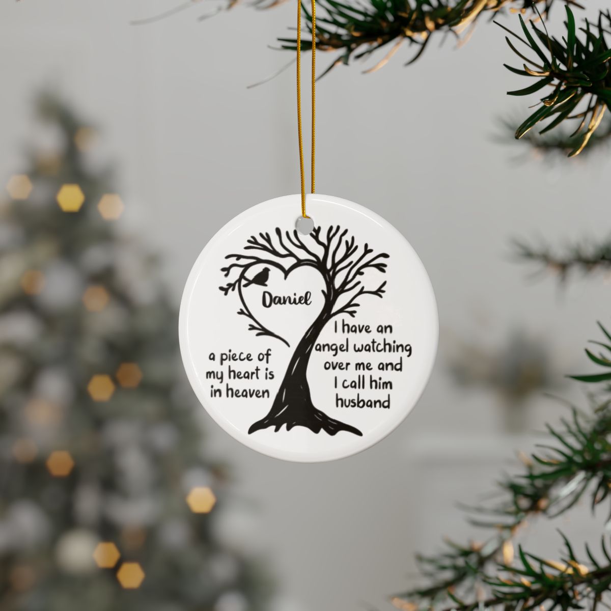 In Memory of Husband Ornament – Personalized Memorial Keepsake