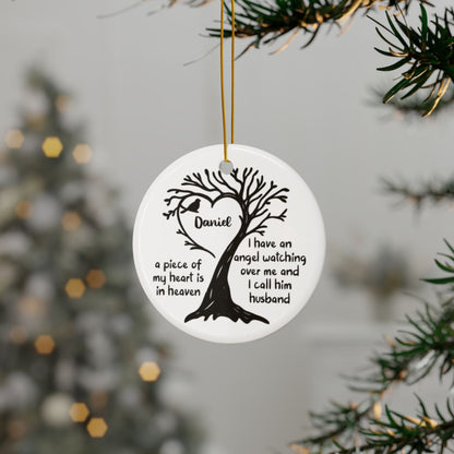 In Memory of Husband Ornament – Personalized Memorial Keepsake